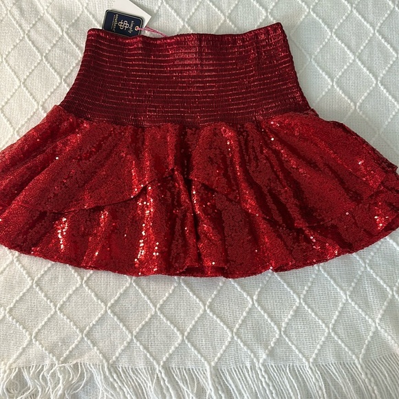 Simply Southern Red Sequin Sparkle Skirt  SIZE Small/Medium  - NWT - Picture 1 of 5